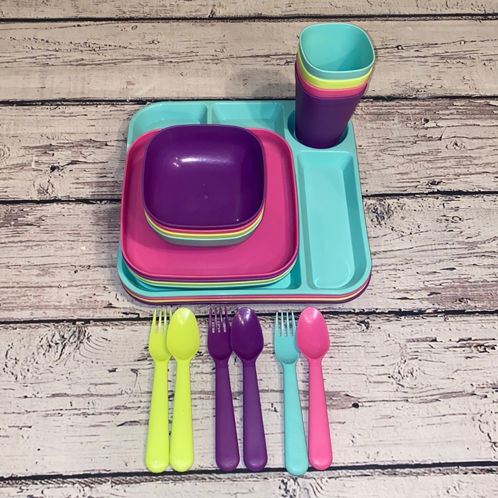 Kid plates, bowls, cups and silverware